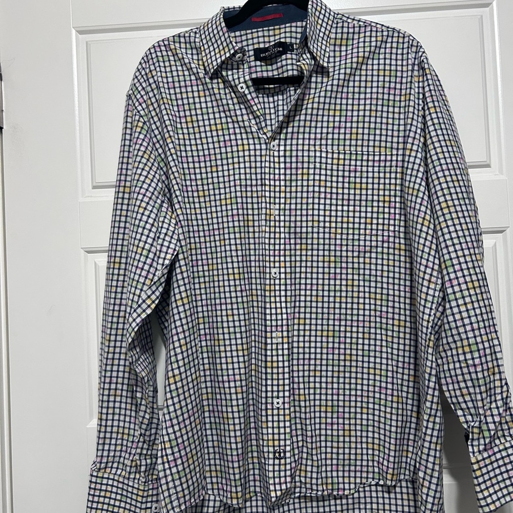 Bugatchi Men's Colorful Grid Button Down Shirt